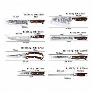 Oferta Especial: Juego de 9 Cuchillos de Cocina de Acero Inoxidable 5Cr15MOV Ecológicos con Bloque, Mango de Plástico/PP, Marca Mairun (EE. UU.) - Product Image 5