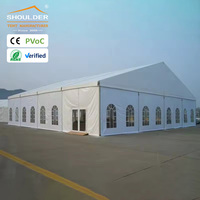 웨딩 파티 텐트 알루미늄 프레임 6x12M 방수 럭셔리 야외 대형 흰색 PVC 패브릭 천막 파티 텐트 이벤트 야외