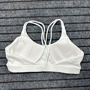 Reggiseno sportivo sportivo da donna in tinta unita Cross Back morbido atletico ad alta resistenza - Product Image 3