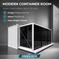 Maison conteneur modulaire préfabriquée moderne de 20 pieds, extensible et luxueuse, avec cuisine, salon, bureau et bureau à domicile - Robuste, durable et rapide à construire