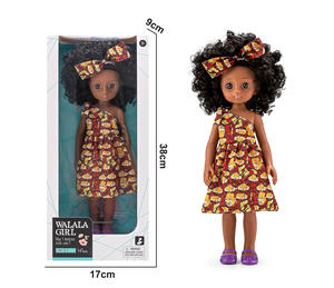 Toptan <span class=keywords><strong>2025</strong></span> yeni 13 inç kıvırcık siyah PVC vinil plastik Pretty kız bebek yumuşak oyuncak çocuk için doğum günü hediyesi yüksek kalite - Product Image 2