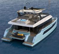 Yacht de luxe soudé en fibre de verre de 50 pieds avec moteur intérieur 2x250HP pour le transport de croisière et la patrouille