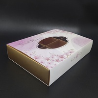 Sakura Window Drawer Mooncake Box, 6-vakjes gouden voering gebakken geschenkverpakking voor het Mid-Autumn Festival