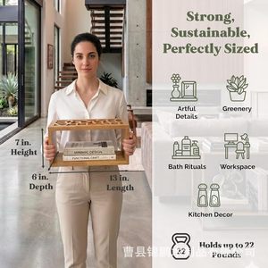 Wooden <b>Wall</b> <b>Mounted</b> Storage Rack 2 Piece Set Minimalist Hollow <b>Shelf</b> For Living Room Bedroom Display And Organization - Product Image 5