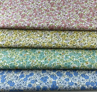 Tissu Popeline de Coton 40S Peigné Haute Densité Imprimé Numérique Motifs Botaniques Respirant Doux Tissé pour Robe