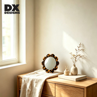 DX DESIGNS Miroir de table en acrylique en forme de fleur, miroir de vanité rond décoratif pour chambre à coucher, commode, bureau de maquillage, décoration intérieure