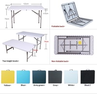 Table pliante portable de style valise conçue pour les événements scéniques, les fonctions en plein air, les expositions et les zones d'opération temporaires
