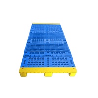 Palette en plastique industrielle à plateau ouvert, assemblée sur mesure, 3 roulettes, 2050x1000mm, pour le transport en entrepôt alimentaire