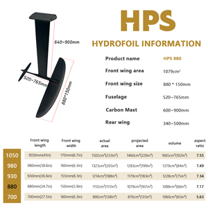 HPS 880 Mástil de Aluminio y Carbono para SUP, Wing Foil, Quillas, Kitesurf, Tabla de Surf Electrónica, Foil para Deportes Acuáticos, Surf en Lago, Paddle Foil, Hydrofoil - Product Image 2