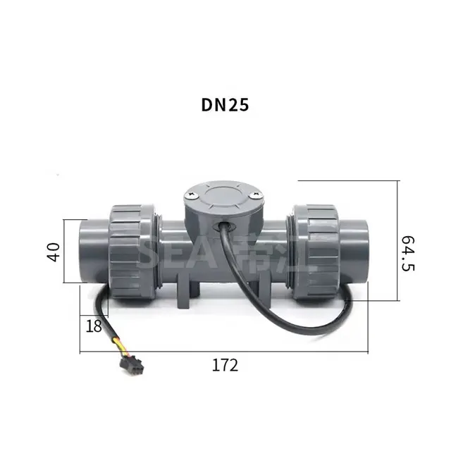 Sensor de fluxo 20-280l/min, sensor de fluxo de alta qualidade, ZJ-DN25 upvc, para água de enchimento, máquina industrial, líquido químico 32mm, tubo pvc