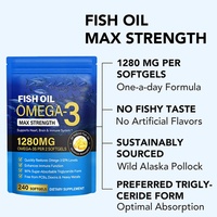 Capsules de Gel Doux d'Huile de Poisson Oméga 3 à Intensité Maximale Personnalisée pour Hommes et Femmes – Complément d'Huile de Poisson Oméga-3