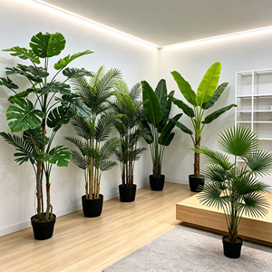 Künstliche Monstera, Geigenblattfige, Bananenpalme, Areca-Palme, Bambusbaum, Plastik-Grünpflanzen, Topfpflanzen, Kunstpflanzen für Innenraumgestaltung - Product Image 1