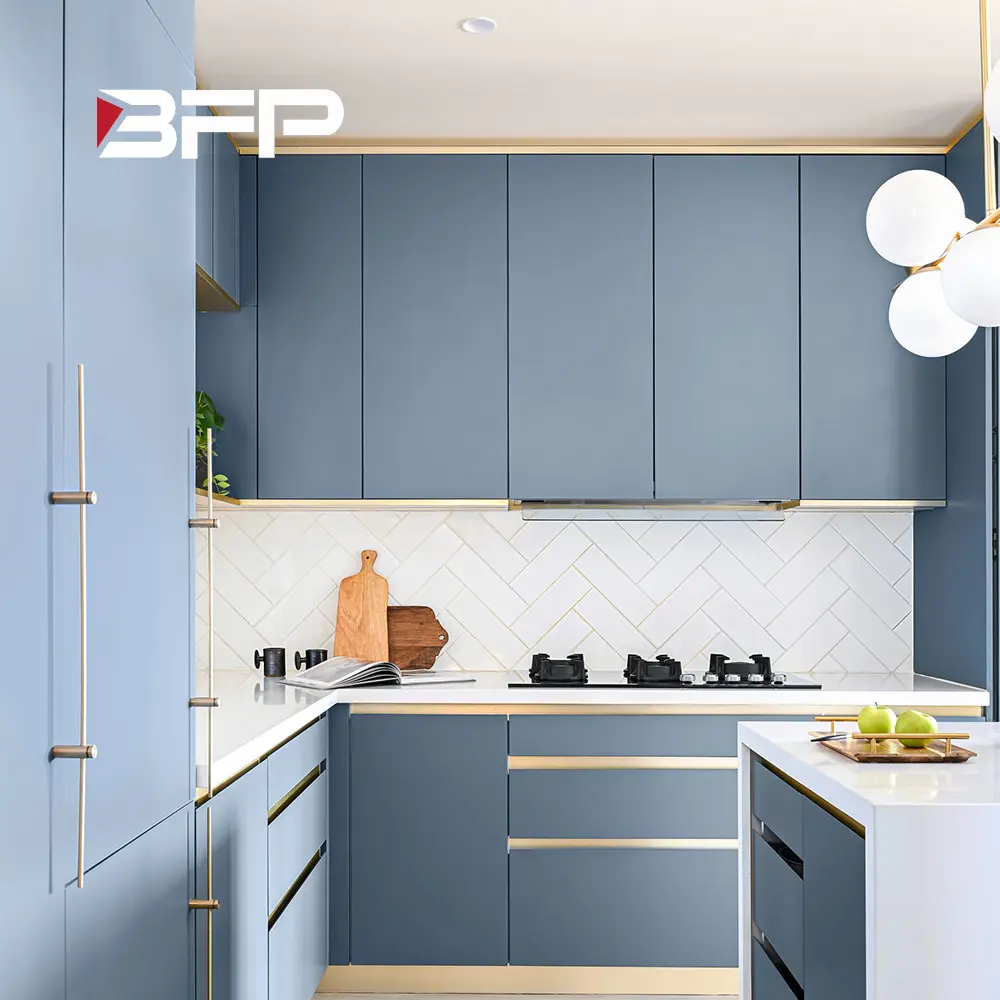 BFP Factory Price Hot Sale Navy Blue Integrated Customized Kitchen Cabinet Made in China