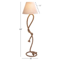 Lampe sur pied en corde de jute vintage moderne industrielle faite à la main, abat-jour en lin blanc crème pour hôtel, chambre à coucher, salon, décoration intérieure