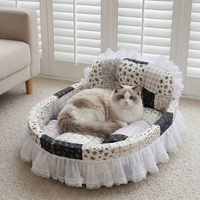 Lit pour animaux de compagnie quatre saisons pour chats, style princesse, nid douillet pour chatons, canapé-coussin pour petits chiens et chats
