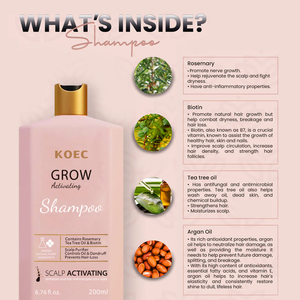 Champú Activador de Crecimiento KOEC, Extracto Natural de Plantas, Reduce <span class=keywords><strong>la</strong></span> Caída <span class=keywords><strong>del</strong></span> <span class=keywords><strong>Cabello</strong></span>, <span class=keywords><strong>Tratamiento</strong></span> Capilar Vegano y Orgánico <span class=keywords><strong>para</strong></span> <span class=keywords><strong>Cabello</strong></span> Rizado y Encrespado - Product Image 2