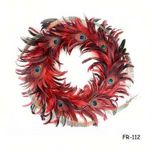 Ghirlanda floreale piuma di natale ghirlanda per la porta di casa finestra della parete della festa di nozze di ringraziamento autunno autunno decorazione - Product Image 3