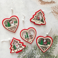 Décorations de Noël pour enfants, maison en bois lumineuse, artisanat en bois, décorations de Noël pour l'arbre de Noël, cadeau de Noël 2026