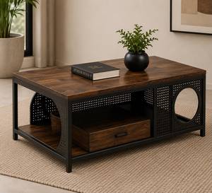 Mesa de Centro de Nogal de Estilo Simple y Lujoso, Mesa de Café Cuadrada de Estilo Retro Americano para Sala de Estar, Muebles para el Hogar, Decoración Moderna y Clásica - Product Image 1