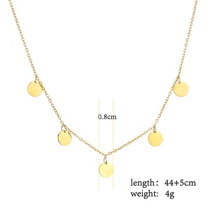 <span class=keywords><strong>KALEA</strong></span> Collier chaîne à maillons en acier inoxydable Pendentif pièce de monnaie multi-ronde personnalisé Plaqué or Cadeau de mode élégant pour femme - Product Image 3
