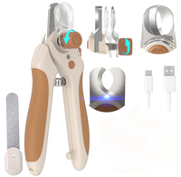 Manufacturer Wholesale Professional Rechargeable Pet Nail Clipper 350mAh Low Noise Cat Nail Grinder LED Light Dog Small Animal