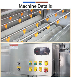 Large Root Vegetable Yam Turnip Beetroot Brush Washing <b>Machine</b> With Soaking Pool And Multi <b>Row</b> Spray Nozzles For Vegetable Plant - Product Image 3