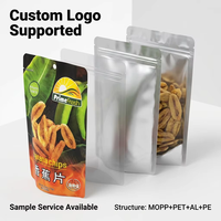 Sachet d'emballage personnalisé en gros pour chips de banane de qualité alimentaire, résistant à l'humidité, doublé d'aluminium, refermable avec fermeture éclair, pochette verticale pour snacks