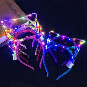Diadema con Orejas de Gato y Diez Luces Intermitentes, Accesorio para Disfraces de Fiesta - Product Image 4