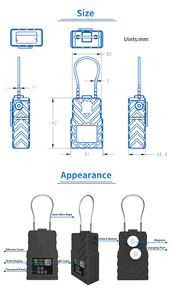 Cadenas intelligent avec GPS, logo personnalisé, OEM <span class=keywords><strong>ODM</strong></span>, alarme anti-sabotage, surveillance en ligne, câble en acier, serrure intelligente - Product Image 3