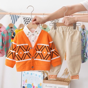 Nuevo Conjunto de Ropa Infantil de Verano, 3 Piezas, Estilo Casual, Chaqueta de Manga Larga + Camisa + Pantalones, Poliéster/Algodón - Product Image 3