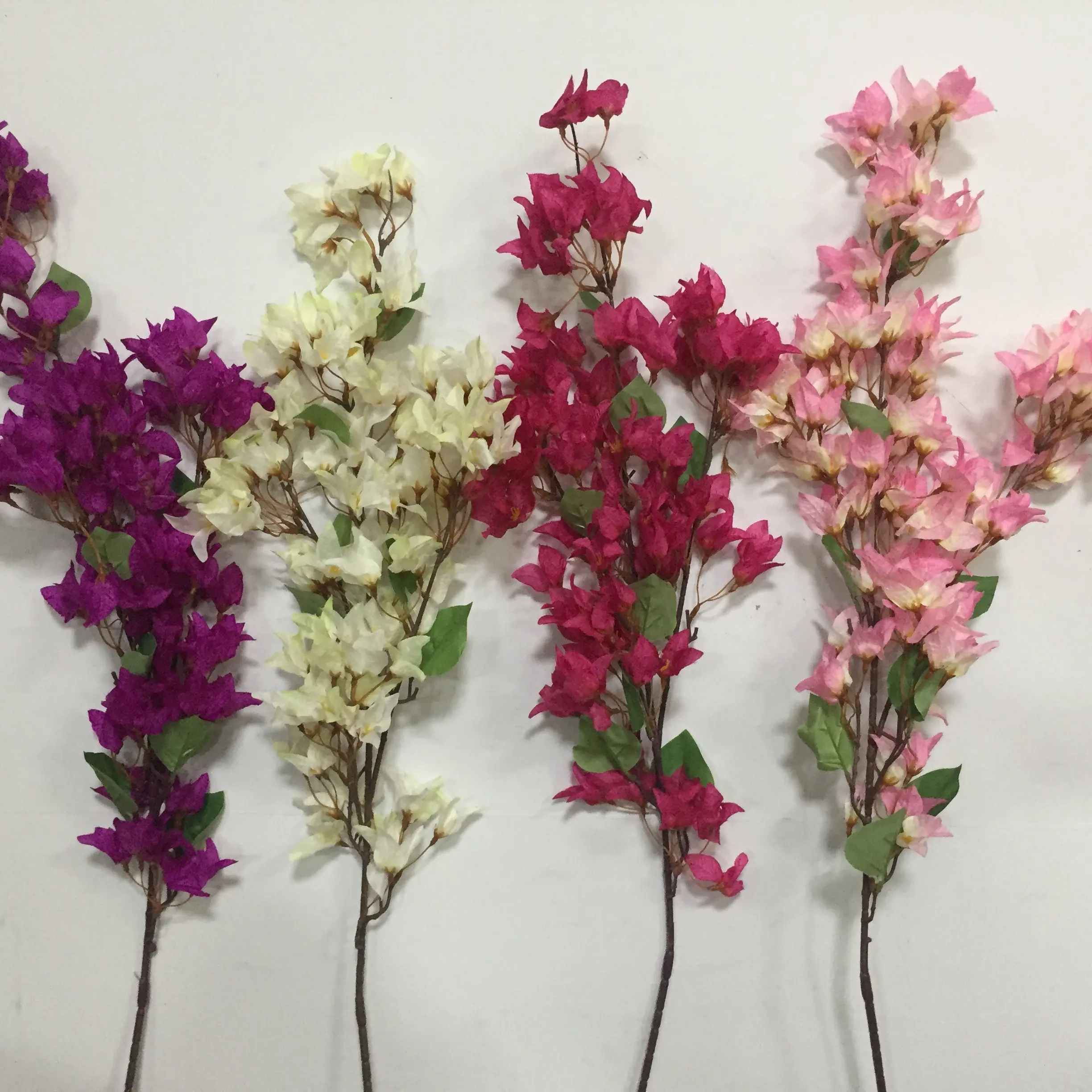 अच्छी गुणवत्ता शादी की सजावट कृत्रिम फूल बेर का खिलना शाखा कृत्रिम bougainvillea फूल के लिए बिक्री