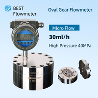 Débitmètre à engrenages ovales Micro-Count en acier inoxydable 316L, haute précision 0,5%R, connexion filetée, OEM pour huile, eau et liquides