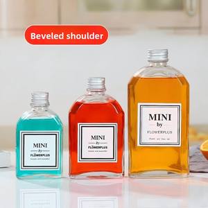 Bouteille en verre cylindrique <span class=keywords><strong>vide</strong></span> transparente de 50 ml à 500 ml pour café froid, jus, eau, <span class=keywords><strong>vin</strong></span>, lait, avec <span class=keywords><strong>bouchon</strong></span> à vis et impression sérigraphique - Product Image 2