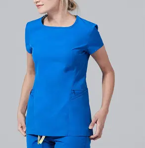 Combinaisons de gommage dentaires, uniforme médical, plafond bleu, blouses en coton pour femmes Blk, ensembles d'uniformes