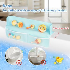 Protection anti-éclaboussures en silicone pour douche de salle de bain, support de rangement pour jouets d'enfants, étagère de jeu, protection anti-éclaboussures pour baignoire pour enfants - Product Image 4