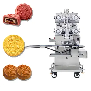 China Four Hoppers Multifunktions-Mooncake-Form presse Drei Füllung Moon Cake Making Machine