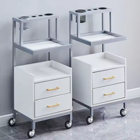 Meubles de salon au design moderne SW, chariot de beauté amovible en or, chariot de rangement pour maquillage, aluminium, 4 tiroirs en plastique