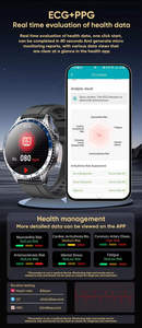 Montre de sport MT900 ECG PPG avec écran bleu, éclairage flash, SOS, avertissement de course nocturne, surveillance de la température corporelle, du sommeil et de la fréquence cardiaque - Product Image 5
