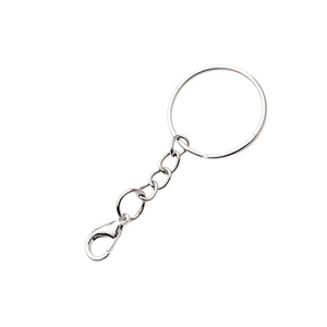Metal Key Chains With Chain And Lobster Clasp Round Brass Keyring For DIY Jewelry Keychain Accessories - Product Image 2