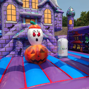 Castillo inflable comercial para niños, con tobogán, para Halloween, con diseño de casa embrujada. - Product Image 5