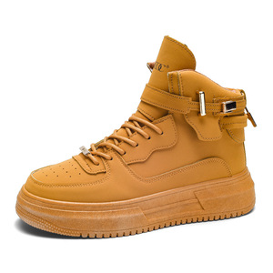 Chaussures de ville décontractées à plateforme haute pour hommes, avec décorations métalliques, sangle à lacets, fermeture éclair arrière et semelle épaisse - Product Image 4