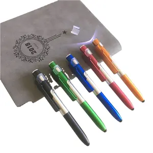 Four-in-one folding lamp pen phone holder LED lamp capacitor ballpoint pens for gift