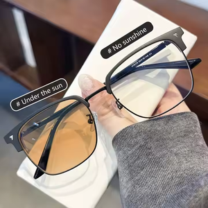 レトロなファッションパーソナリティデザインフォトクロミックレンスフォトクロミックアンチブルーメガネ格安高品質卸売ユニセックスメガネ - Product Image 2