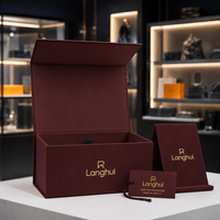 Boîte cadeau rigide de luxe personnalisée OEM ODM avec fermeture magnétique, boîte d'emballage en feuille d'or, boîte de présentation pliable pour bijoux, montres, parfums