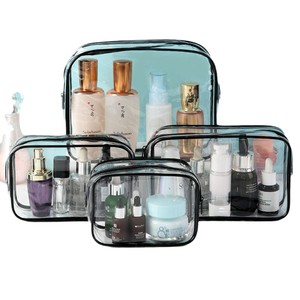 Transparent Pvc Cosmetic <b>Bag</b> Large Capacity Waterproof Toiletries Storage Rectangle Shape Everyday Use - Product Image 3