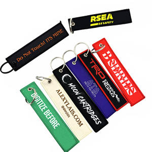 Porte-clés en tissu personnalisé avec logo d'avion de ligne texte de broderie porte-clés porte-clés brodé - Product Image 1
