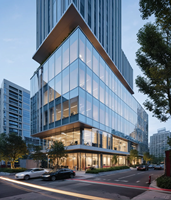 Façade murale en verre et aluminium, système de verre trempé double, résistant à l'eau et au vent, pour atrium de centre commercial