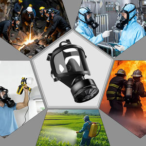 MF14 Full Face in Silicone maschera antigas con serbatoio di carbone attivo riutilizzabile di protezione per Gas di polvere respiratore chimico - Product Image 6