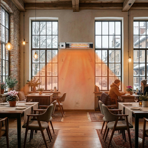 Calentador Eléctrico de Patio de Cuarzo para Exteriores, Diseño Moderno, 1800W - Product Image 1