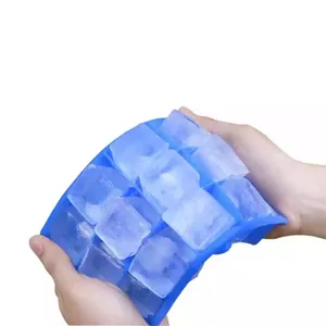 Heat Resistant Non Stick Ice Cube Tray Durable 15 Cavities Square Shape Food Grade Silicone Ice Tray Mold For